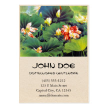 Cool beautiful chinese lotus flower green leaf art business cards