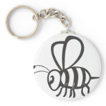 Cool Bee Black Outline Logo Tattoo Shirt Key Chain