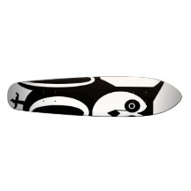 Cool black and white owl skateboard deck