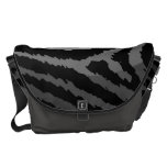 Cool Black Grey Zebra Print Messenger Bag