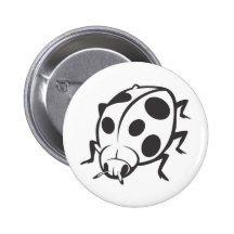 Cool Black Ladybug Tattoo Logo Pinback Button