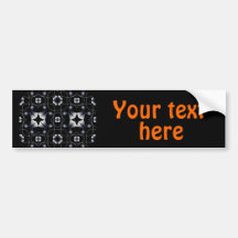 Cool Black Shining Star and Flower Kaleidoscope Bumper Stickers