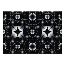 Cool Black Shining Star and Flower Kaleidoscope Announcement