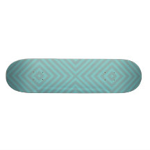 Cool Blue and Grey Diamond Squares Pattern Gifts Skate Board Deck
