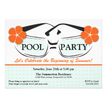 Cool Blue and Orange Summer Sunglasses Invitation