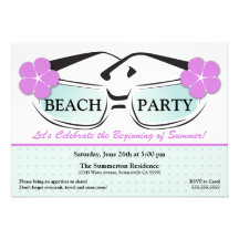 Cool Blue and Purple Summer Sunglasses Invitation