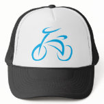 Cool Blue Bicycle Biking Logo Trucker Hat