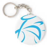 Cool Blue Bicycle Biking Logo Keychain