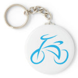 Cool Blue Bicycle Biking Logo Keychain