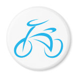 Cool Blue Bicycle Biking Logo Magnets