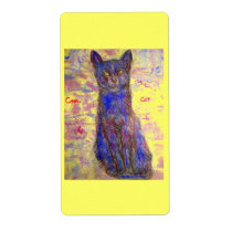 cool blue cat labels