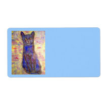 cool blue cat labels