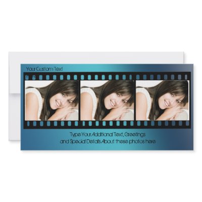 Cool Blue Filmstrip Photo Card, All-Occasion by cutencomfy