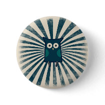 Cool Blue Owl Pinback Buttons