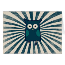 Cool Blue Owl Greeting Card