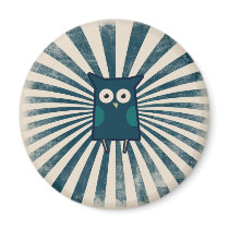 Cool Blue Owl Refrigerator Magnets