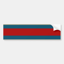 Cool Blue Red Tan White Striped Pattern Nautical Bumper Sticker
