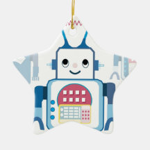 Cool Blue Robot Gifts Novelties Ornaments