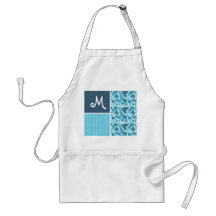 Cool Blue Triangle Pattern Aprons