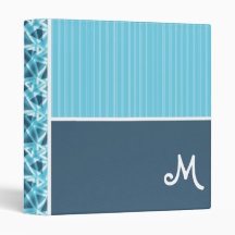 Cool Blue Triangle Pattern Binder