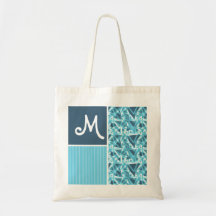 Cool Blue Triangle Pattern Canvas Bags