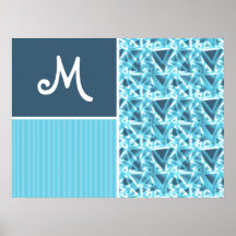 Cool Blue Triangle Pattern Print