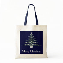 Cool Blue & White Christmas Tree Gift Bag