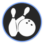 Cool bowling round stickers
