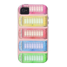 Cool British colourful phone - booths on pink Case-Mate iPhone 4 Cases