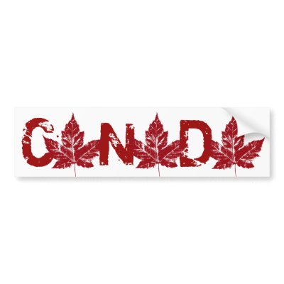 Cool Canada Bumper Sticker Distressed Maple Leaf by artist_kim_hunter