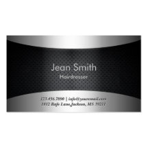 Cool Carbon Black Hairdresser Business Card