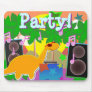 Cool Cartoon Dinosaur DJ Music Party Mousepad