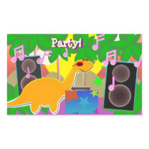 Cool Cartoon Dinosaur DJ Music Party Sticker