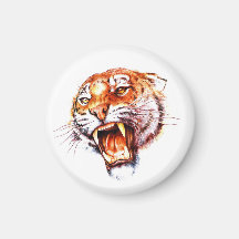 Cool cartoon tattoo symbol roaring tiger head fridge magnets