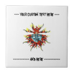 Cool cartoon tattoo symbol Sun god face comic Tiles