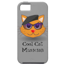Cool Cat Beret Sunglasses Funny Jazz Musician iPhone 5 Cases