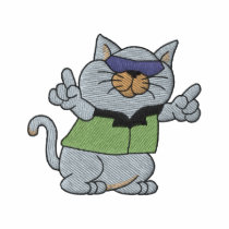 Cool Cat Embroidered Polo Shirt