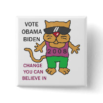 COOL CATS VOTE OBAMA PIN
