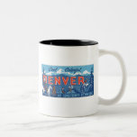 Cool Colourful Denver Travel Poster Coffee Mugs