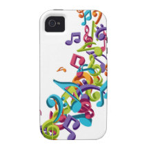 cool colourful music notes & sounds art image iPhone 4/4S cover