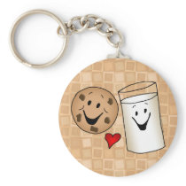 Cool Cookies and Milk Friends Cartoon Keychain