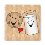 Cool Cookies and Milk Friends Cartoon magnets