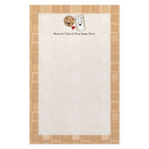 Cool Cookies and Milk Friends Cartoon Stationery Paper