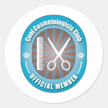 Cool Cosmetologists Club Round Sticker