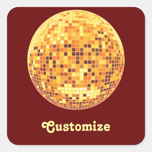 Cool Custom Retro Golden Disco Ball Designs Sticker
