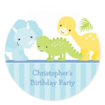 Cool cute boy's dinosaur birthday party stickers