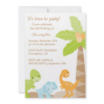 Cool cute dinosaur boy's birthday party invitation