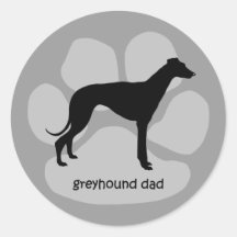 Cool dad greyhound round sticker