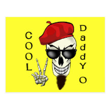 Cool Daddy - O Beatnik Skull Postcards