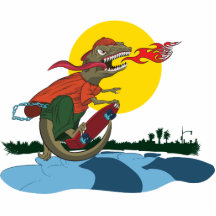 Cool Dinosaur Kid on Skateboard by Rich Patric Photo Cut Out